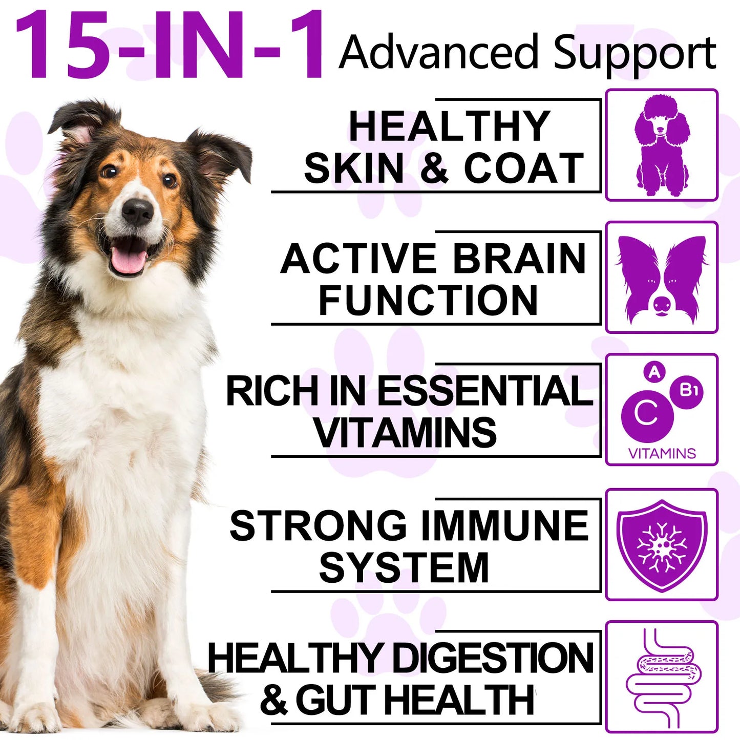 Oimmal 15-in-1 Multivitamin + Hip & Joint + Skin & Coat with Duck Flavor 150 Chews