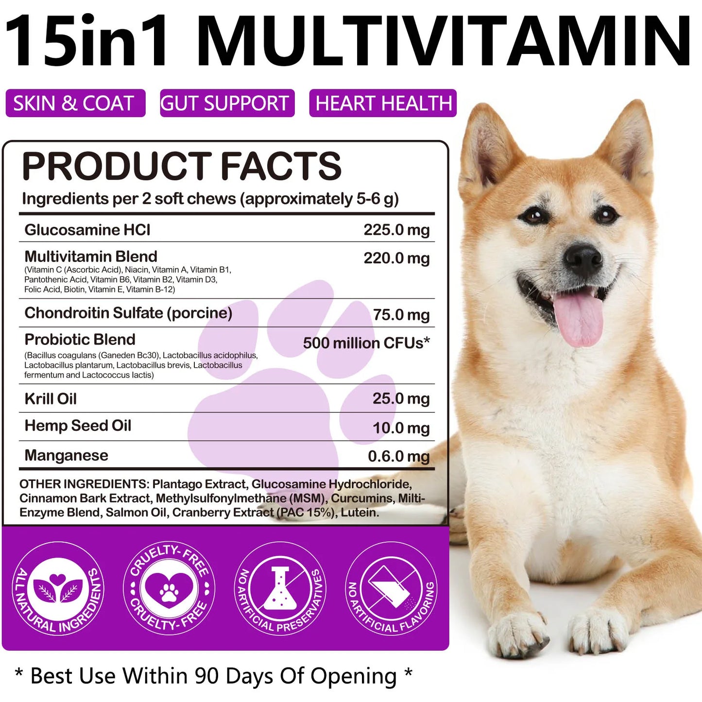 Oimmal 15-in-1 Multivitamin + Hip & Joint + Skin & Coat