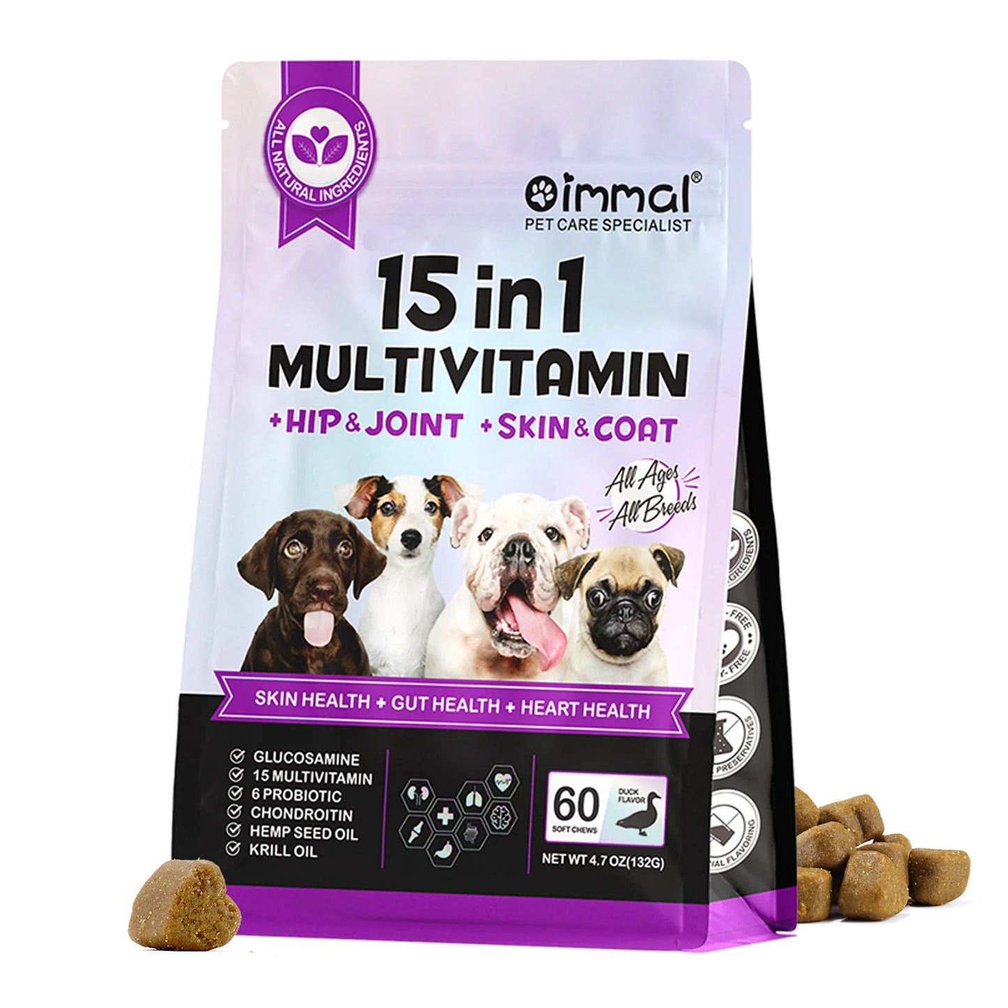 Oimmal 15-in-1 Multivitamin + Hip & Joint + Skin & Coat