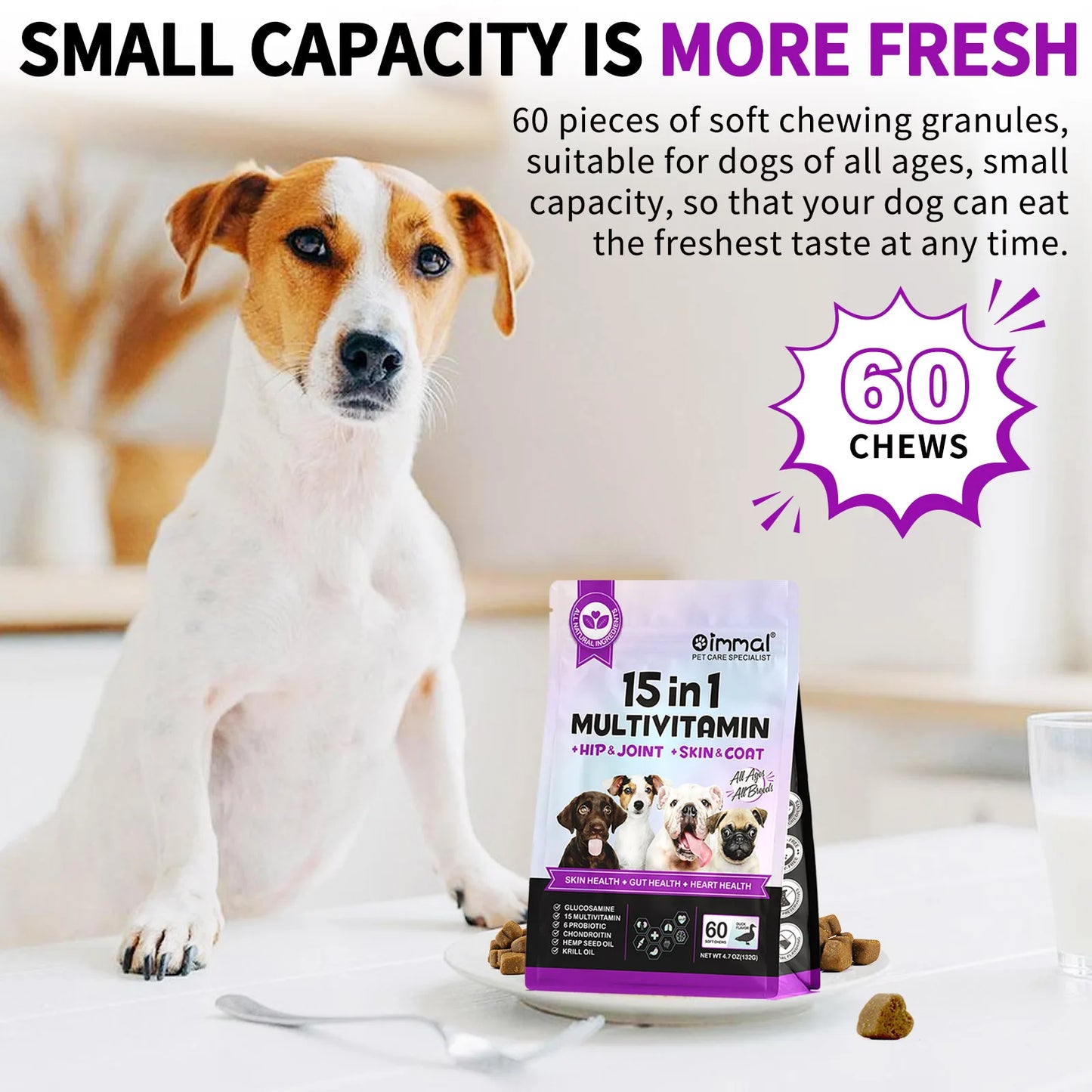 Oimmal 15-in-1 Multivitamin + Hip & Joint + Skin & Coat