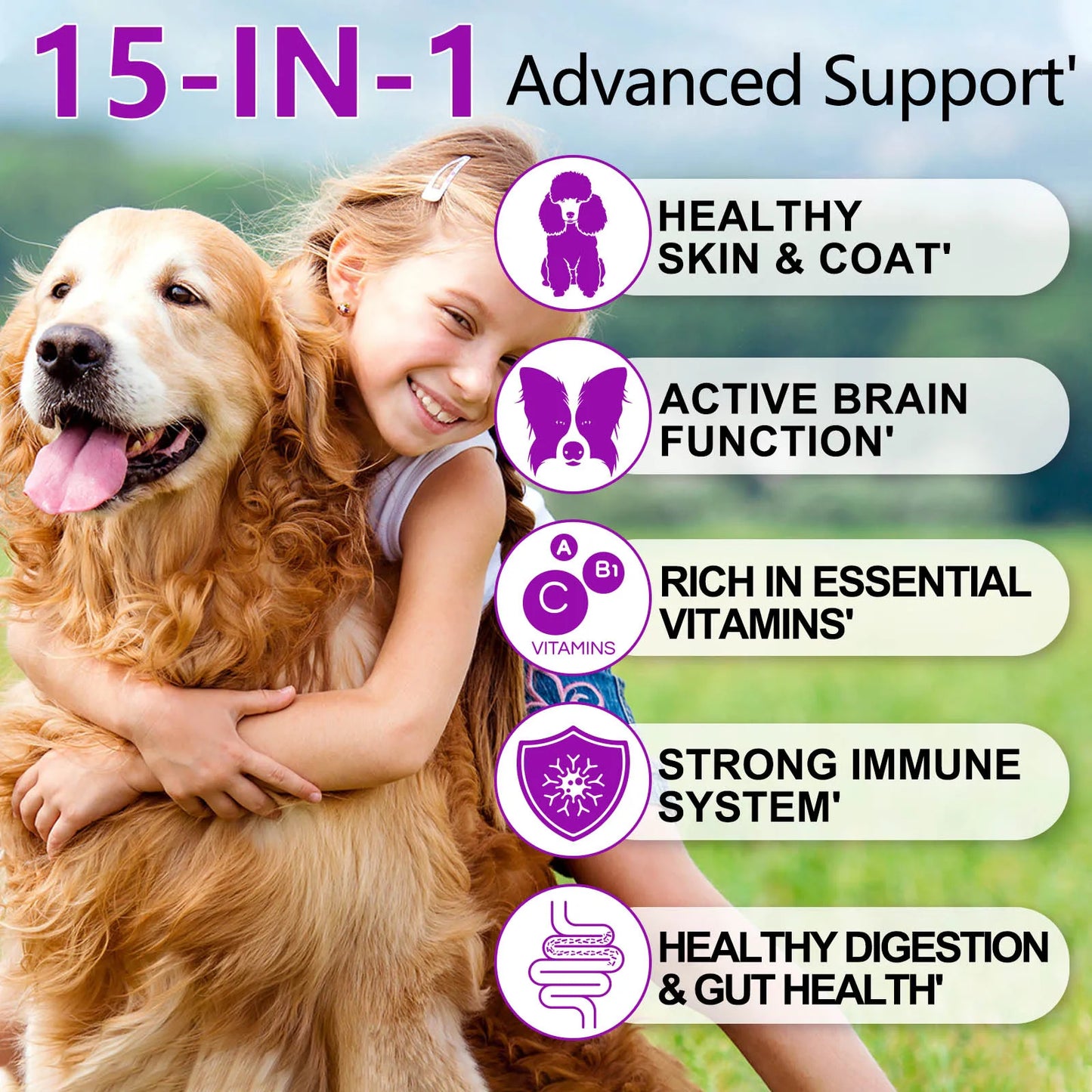 Oimmal 15-in-1 Multivitamin + Hip & Joint + Skin & Coat