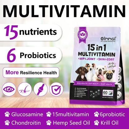 Oimmal 15-in-1 Multivitamin + Hip & Joint + Skin & Coat